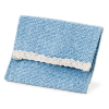 Pochette ornée d'une dentelle de coton 10 x 11.5 cm couleur : bleu