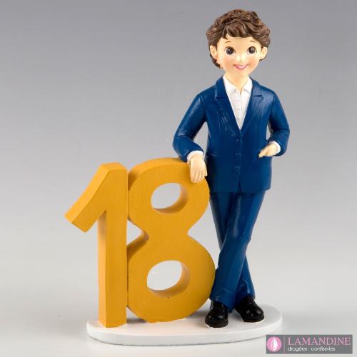 Figurine de gâteau de 18ème anniversaire pour garçon