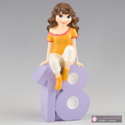 Figurine de gâteau de 18ème anniversaire pour fille